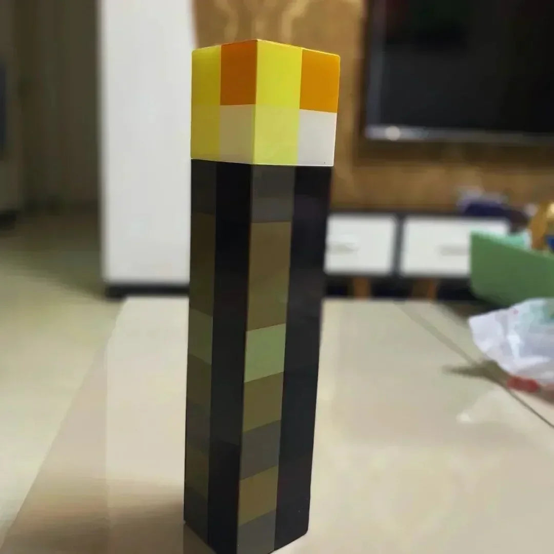 Minecraft Torch Lamp – 7-Color USB Night Light | Wall-Mount & Handheld