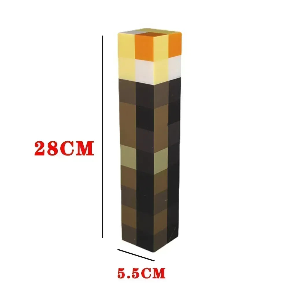 Minecraft Torch Lamp – 7-Color USB Night Light | Wall-Mount & Handheld